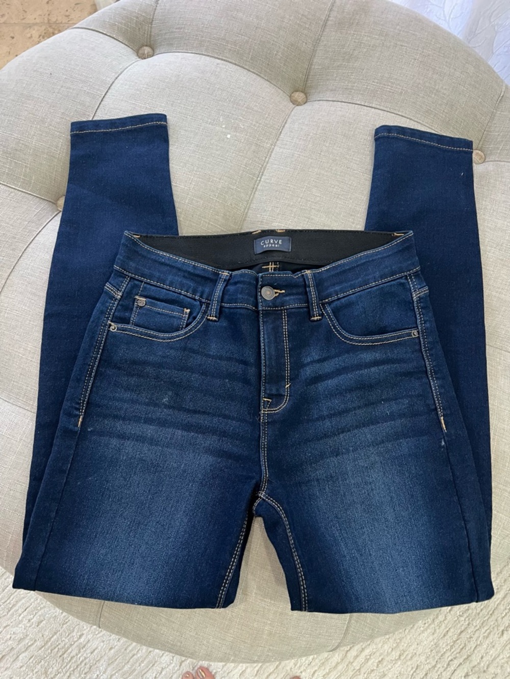 NWOT Curve Appeal Dark Indigo Skinny Jeans — Stretch Mid-Rise Fit
